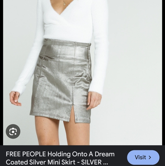 Free People coated mini skirt holding on to a dream - Picture 1 of 13